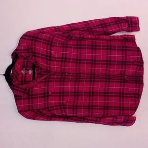 St. John's Bay Blouse, PL, pink long sleeve, plaid blouse. / Winter clear out!